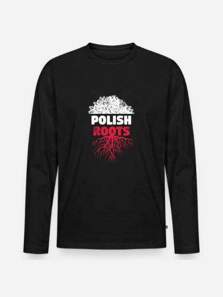 Poland's roots scratched - Men's Premium Organic Long Sleeve Shirt - black