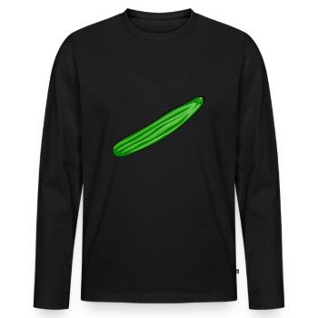Concombre salade concombre concombres concombre de jardin kukumer - T-shirt manches longues Premium bio Homme - noir - Devant - Nico (187cm)