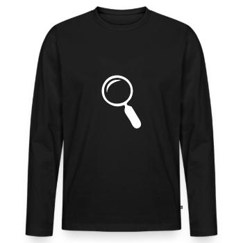 Lupe - perfektes Design - Männer Premium Bio Langarmshirt - Schwarz - Vorne - Nico (187cm)