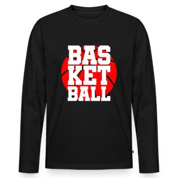 Basketball Ball Slam Dunk Rebound Geschenk - Männer Premium Bio Langarmshirt - Schwarz - Vorne - Nico (187cm)
