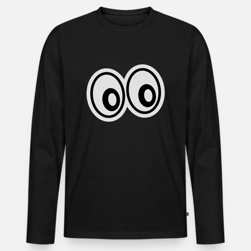 eyes_1f2 - Männer Premium Bio Langarmshirt - Schwarz