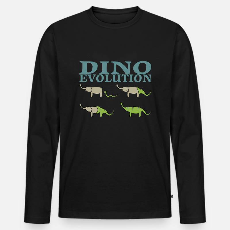 Dino Evolution Dinosaur Elephant - T-shirt manches longues Premium bio Homme - noir