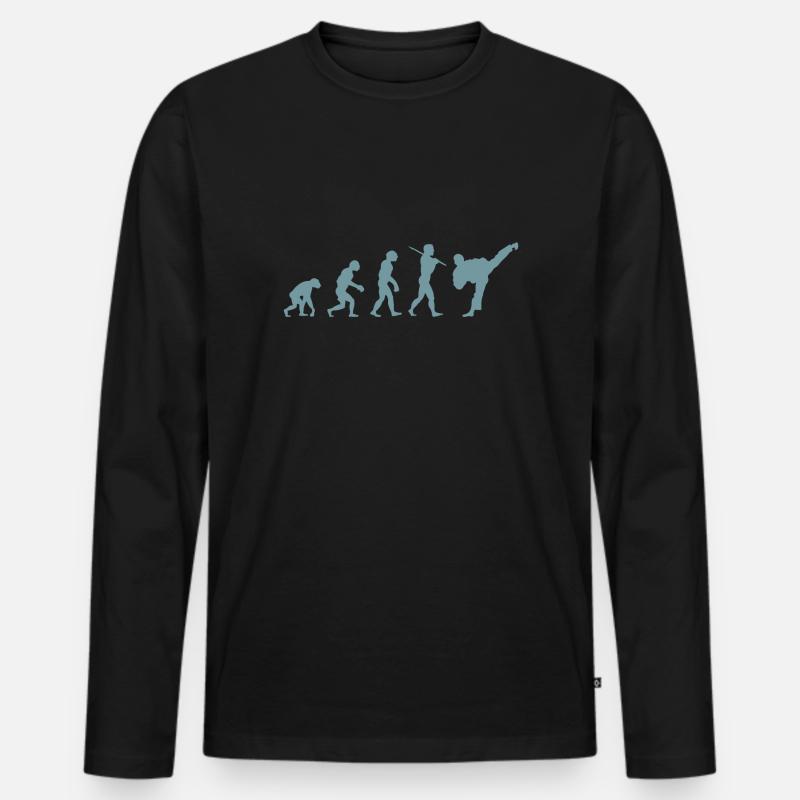 Karate Evolution - Männer Premium Bio Langarmshirt - Schwarz