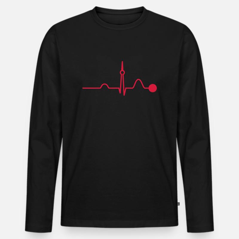 Berlin Heartbeat (Vector) - Männer Premium Bio Langarmshirt - Schwarz