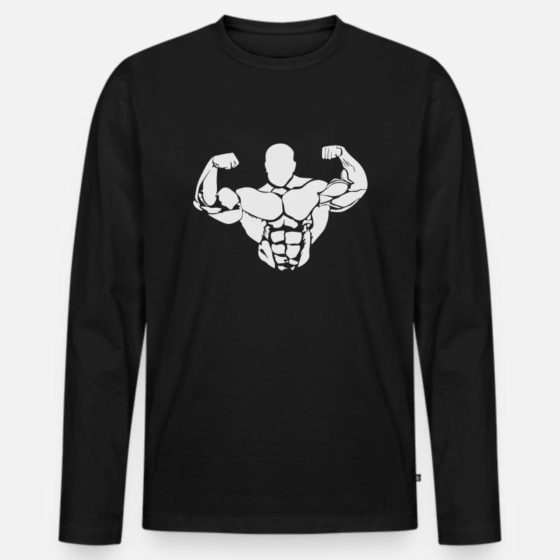 Bodybuilding - Männer Premium Bio Langarmshirt - Schwarz
