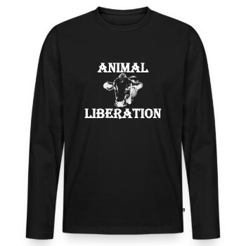 Animal Liberation - Men's Premium Organic Long Sleeve Shirt - black - Front - Nico (187cm)