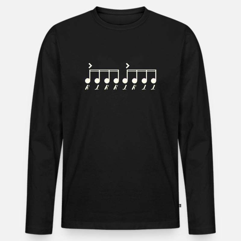 Paradiddl Weiß - Männer Premium Bio Langarmshirt - Schwarz
