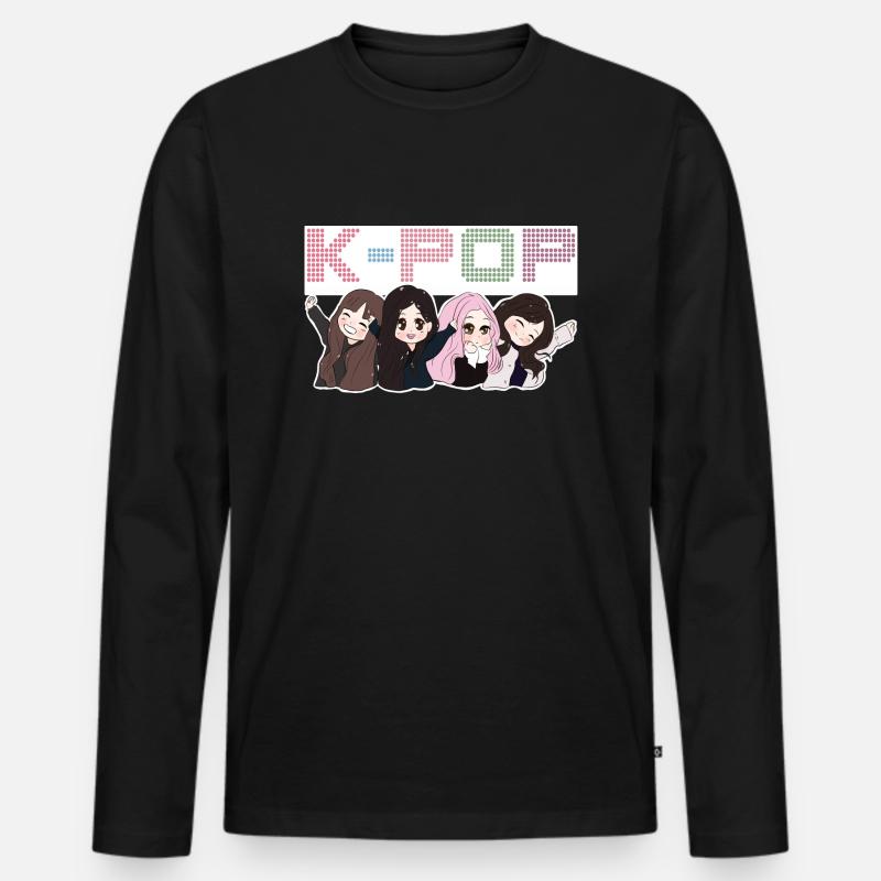 K-Pop. - Männer Premium Bio Langarmshirt - Schwarz