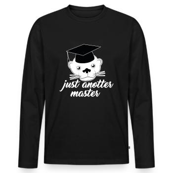 Just anotter Master jeu de mots drôle - T-shirt manches longues Premium bio Homme - noir - Devant - Nico (187cm)