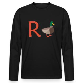 Rente Ente Ruhestand Pension Frührente Geschenk - Männer Premium Bio Langarmshirt - Schwarz - Vorne - Nico (187cm)
