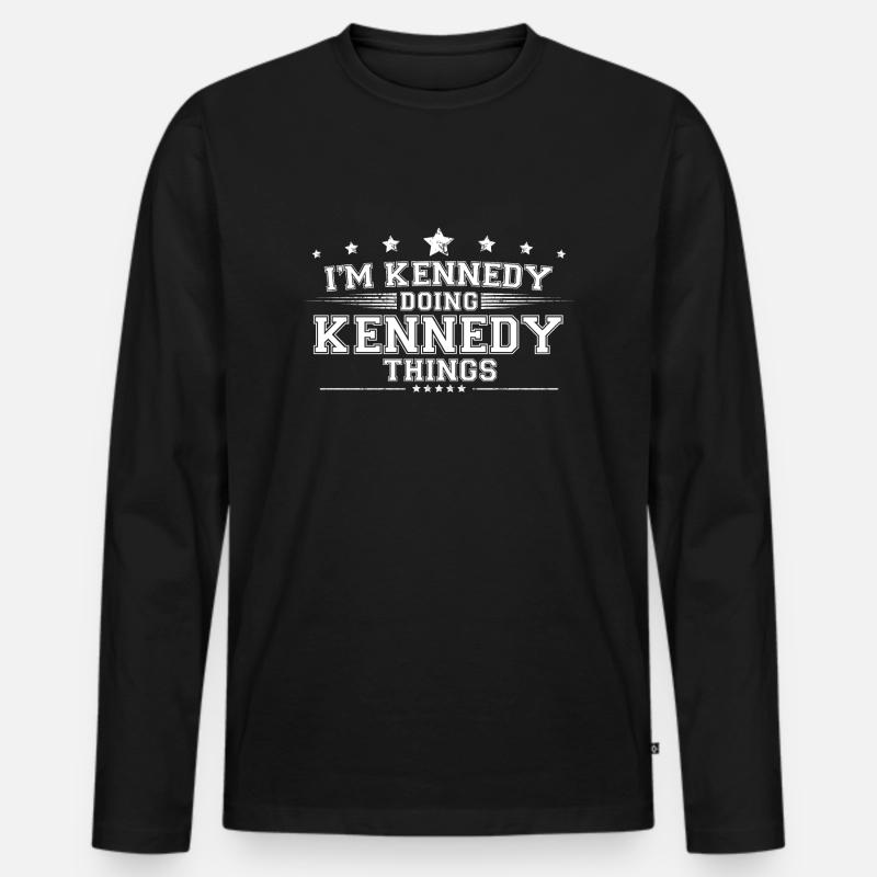 Kennedy - Männer Premium Bio Langarmshirt - Schwarz