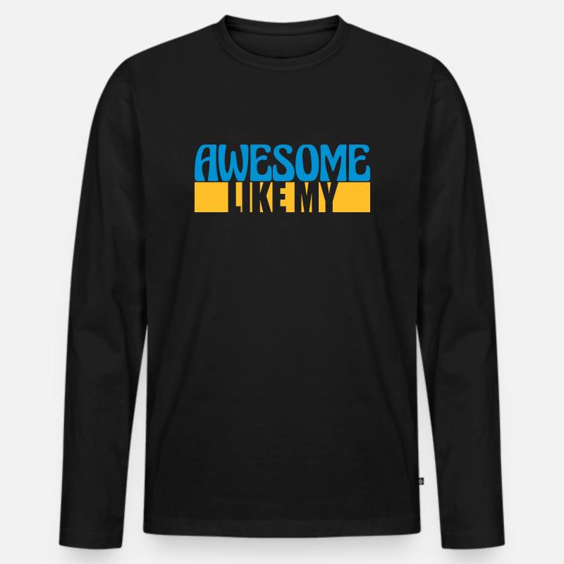 Template Vorlage Awesome Like - Männer Premium Bio Langarmshirt - Schwarz