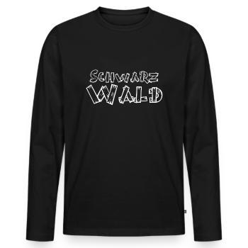 Schwarzwald | Gebirge | Wandern | Urlaub - Männer Premium Bio Langarmshirt - Schwarz - Vorne - Nico (187cm)