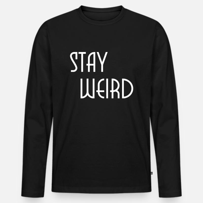 bleib komisch - Männer Premium Bio Langarmshirt - Schwarz