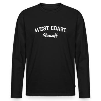 WEST COAST Roscoff - Men's Premium Organic Long Sleeve Shirt - black - Front - Nico (187cm)