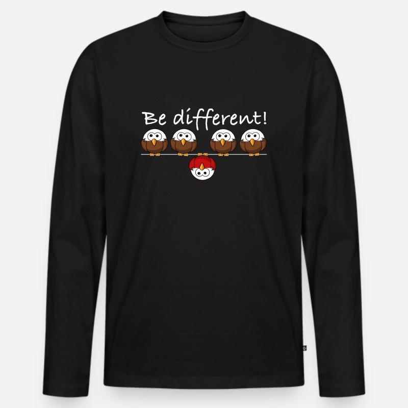Sei anders | lustige Sprüche, lustige Bilder, Fun - Männer Premium Bio Langarmshirt - Schwarz