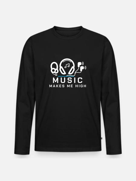 music - T-shirt manches longues Premium bio Homme - noir