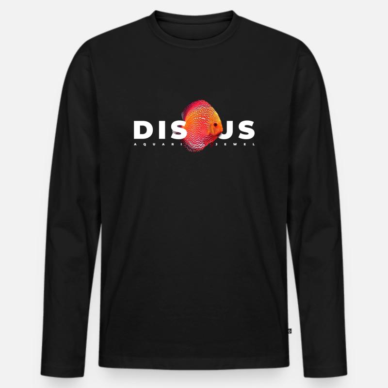 Diskusbuntbarsch Fischhalter - Männer Premium Bio Langarmshirt - Schwarz
