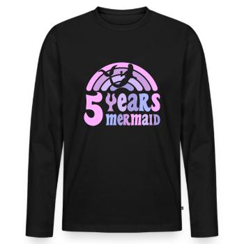 5 Birthday Girl 5 Years Mermaid - Men's Premium Organic Long Sleeve Shirt - black - Front - Nico (187cm)