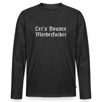 Lets Bounce | Talentshow, Deutschland, Big N - Männer Premium Bio Langarmshirt - Anthrazit meliert - Vorne - Nico (187cm)