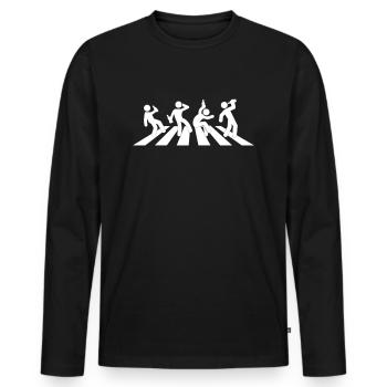 Abbey Road Father’s Day Enterrement de vie de garçon Célébrez l’anniversaire - T-shirt manches longues Premium bio Homme - noir - Devant - Nico (187cm)