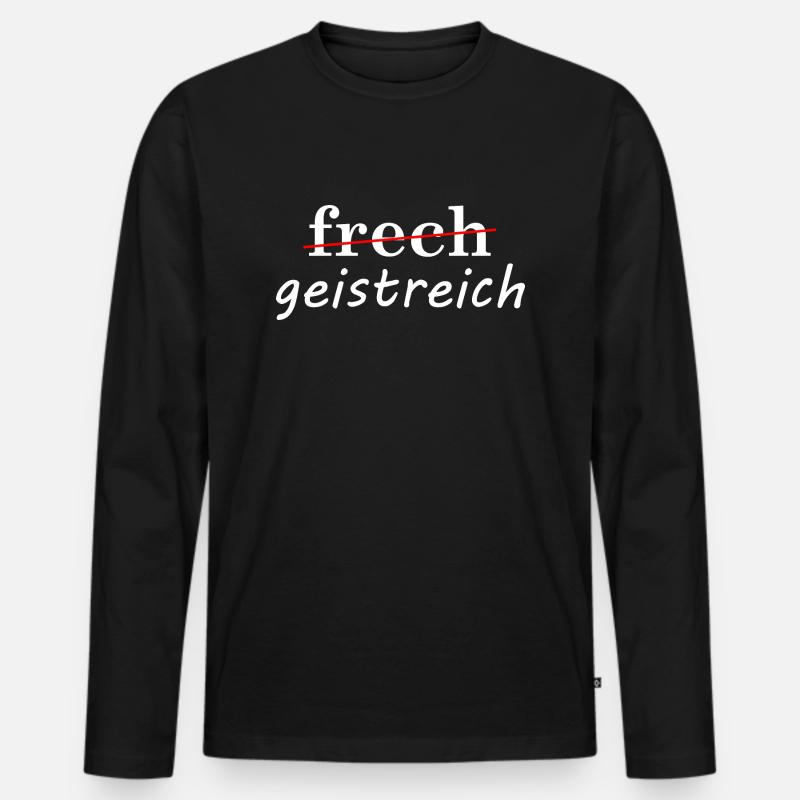 Frech Wortspiel Euphemismus - Männer Premium Bio Langarmshirt - Schwarz