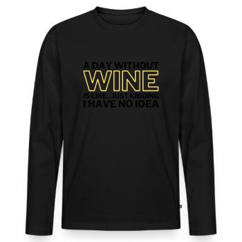 Beer Funny A Day Without Beer - Männer Premium Bio Langarmshirt - Schwarz - Vorne - Nico (187cm)