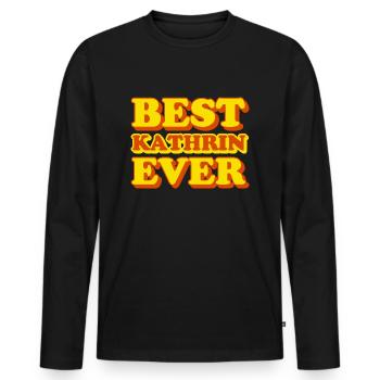 Kathrin First name Funny gift - Men's Premium Organic Long Sleeve Shirt - black - Front - Nico (187cm)