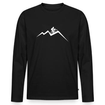 Bicycle Mountains Nature Mountain Landscape - Men's Premium Organic Long Sleeve Shirt - black - Front - Nico (187cm)