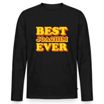 Joachim Prénom Drôle Cadeau - T-shirt manches longues Premium bio Homme - noir - Devant - Nico (187cm)