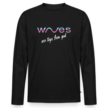 Jouets Waves de Dieu - T-shirt manches longues Premium bio Homme - noir - Devant - Nico (187cm)