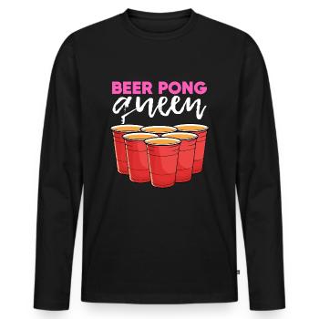 Beerpong Beer Pong Beer Pong Queen Queen - Men's Premium Organic Long Sleeve Shirt - black - Front - Nico (187cm)