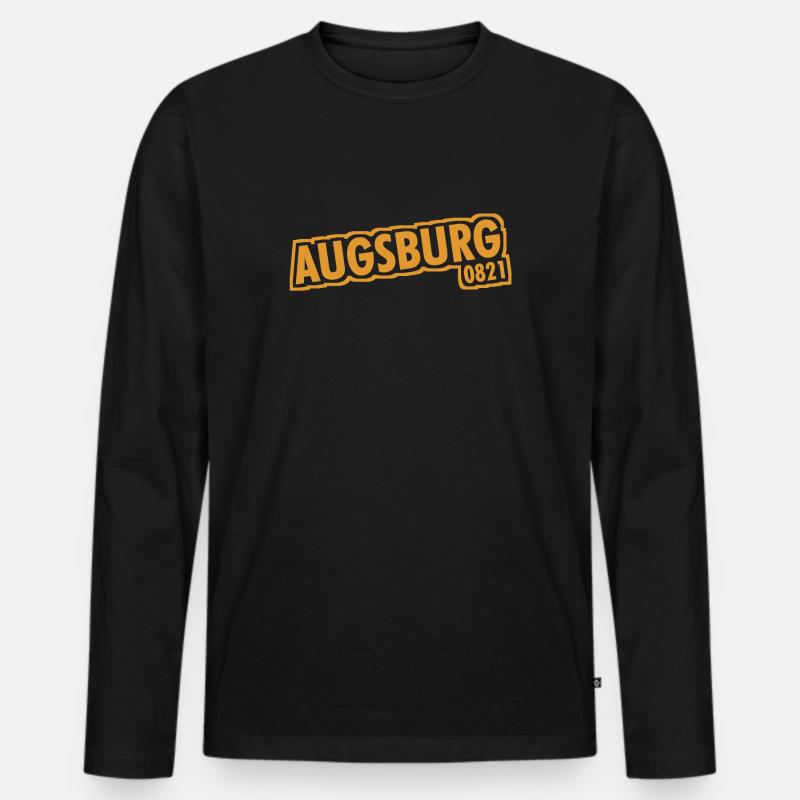 Augsburg 0821 Dialing Code - Men's Premium Organic Long Sleeve Shirt - black