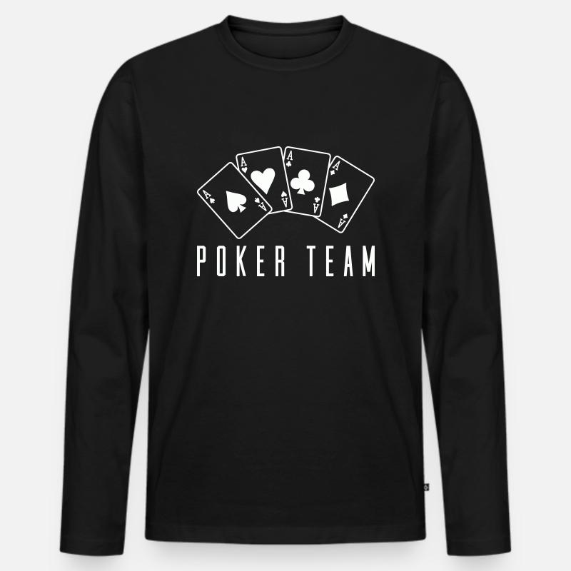 poker team 1 - Männer Premium Bio Langarmshirt - Schwarz