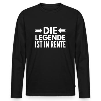 Legende Rentner - Männer Premium Bio Langarmshirt - Schwarz - Vorne - Nico (187cm)