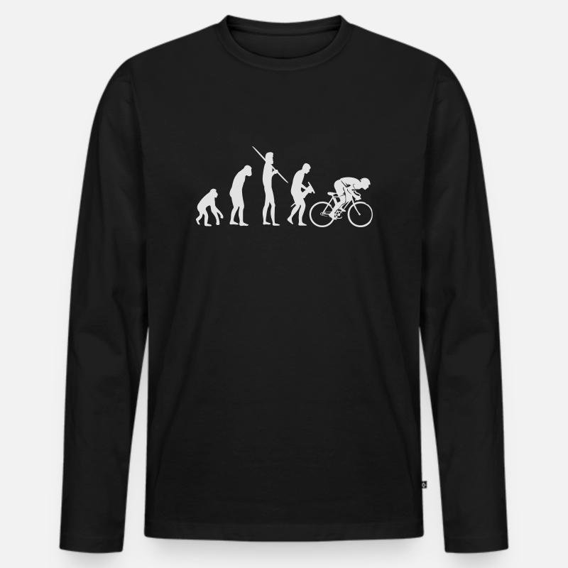 Biker Evolution - Männer Premium Bio Langarmshirt - Schwarz