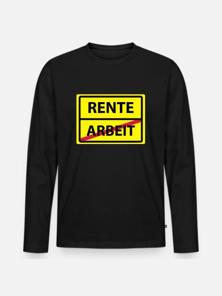 arbeit rente - Männer Premium Bio Langarmshirt - Schwarz