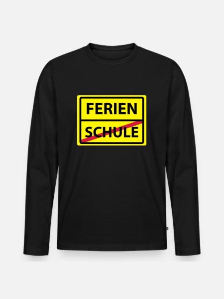schule ferien - Männer Premium Bio Langarmshirt - Schwarz