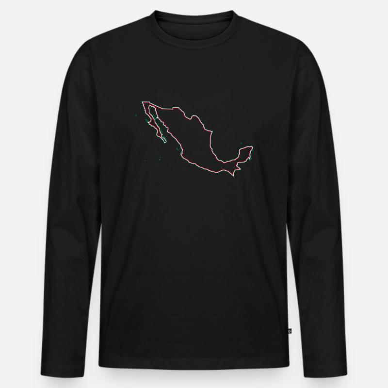 Mexiko - Männer Premium Bio Langarmshirt - Schwarz
