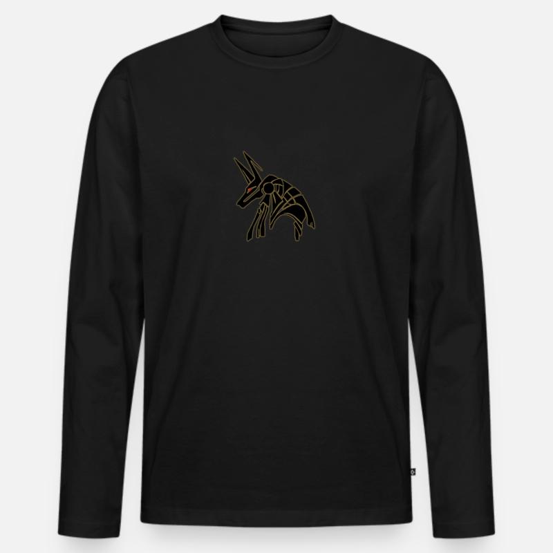 Anubis - Männer Premium Bio Langarmshirt - Schwarz