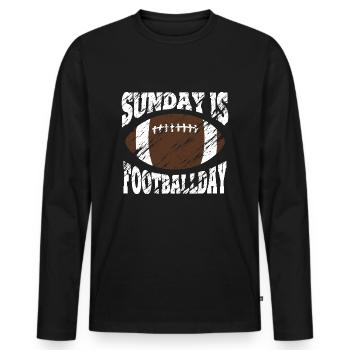 Sonntag ist Footballtag American Football Spruch - Männer Premium Bio Langarmshirt - Schwarz - Vorne - Nico (187cm)