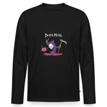 Death Metal - Men's Premium Organic Long Sleeve Shirt - black - Front - Nico (187cm)