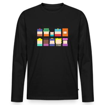 A Park in the South Cartoon Characters - Men's Premium Organic Long Sleeve Shirt - black - Front - Nico (187cm)