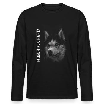 HUSKY FOREVER - T-shirt manches longues Premium bio Homme - noir - Devant - Nico (187cm)