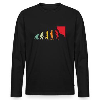 Klettern Felsklettern Evolution Vintage - Männer Premium Bio Langarmshirt - Schwarz - Vorne - Nico (187cm)