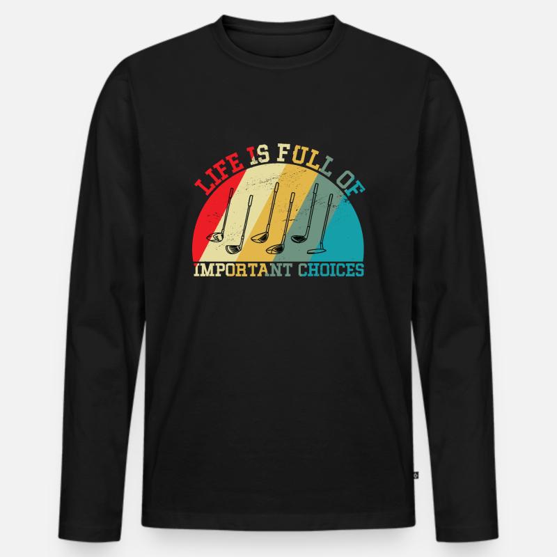 Important Choice Golf - Männer Premium Bio Langarmshirt - Schwarz