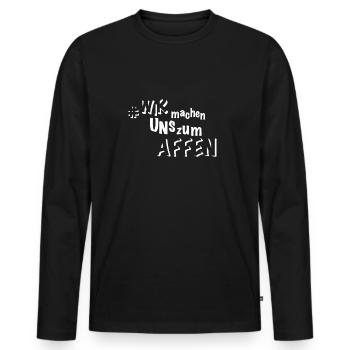 Stift & Block - Männer Premium Bio Langarmshirt - Schwarz - Vorne - Nico (187cm)