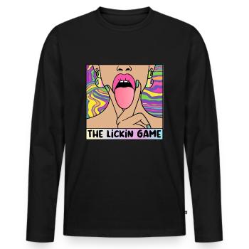 ART POP-ART ÉROTIQUE SEXY COMIC GIRL LÉCHAGE - T-shirt manches longues Premium bio Homme - noir - Devant - Nico (187cm)