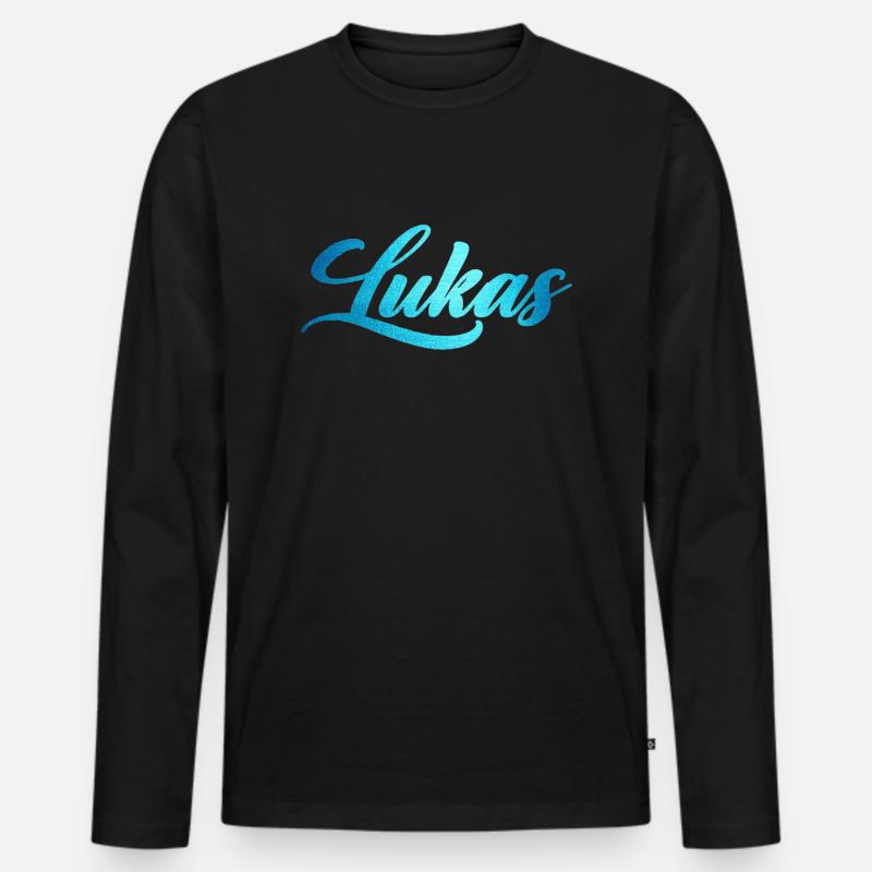 Lukas - Männer Premium Bio Langarmshirt - Schwarz