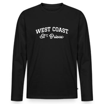 WEST COAST St-Brieuc - Men's Premium Organic Long Sleeve Shirt - black - Front - Nico (187cm)